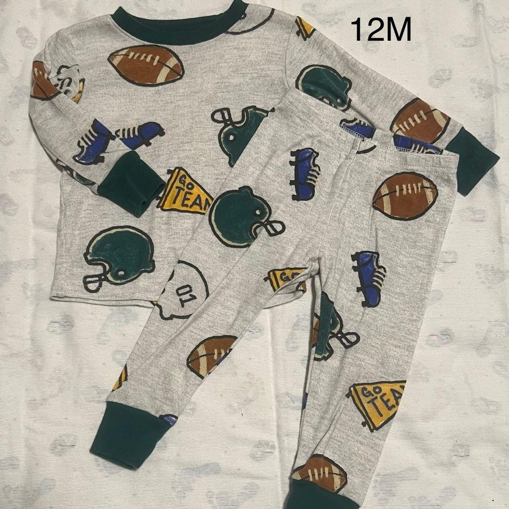 Carter's Gray Football Pajama Set